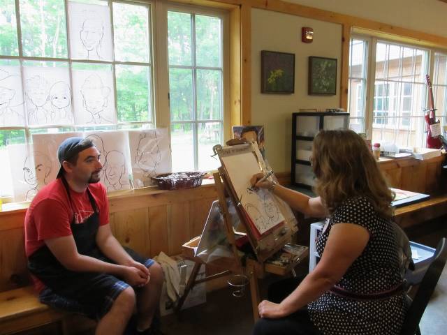 It was good to have Jeremy there!  Being caricatured by Mary Kay Place.