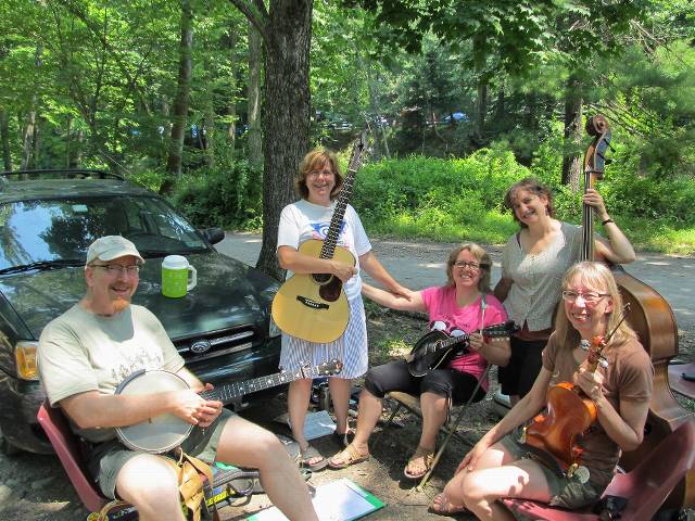 Planet Banjo rocks!  I have a similar picture from many different years.  Jon, Pinki, Vicki, Nancy, Kathy.  Photo credit to Colin.