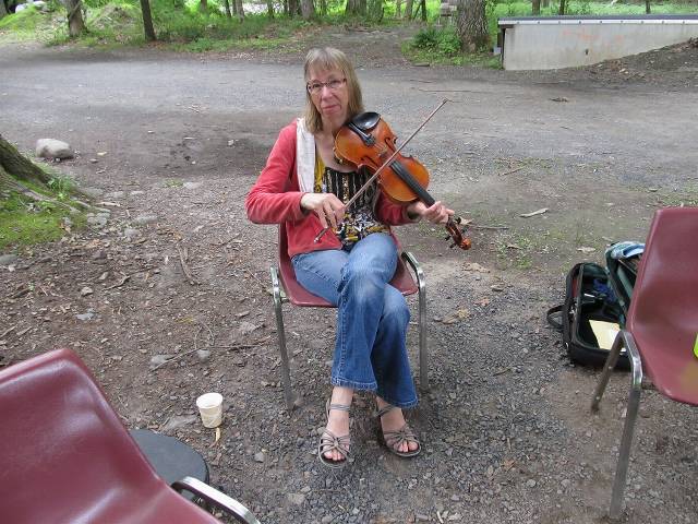 Kathy at the woodshed